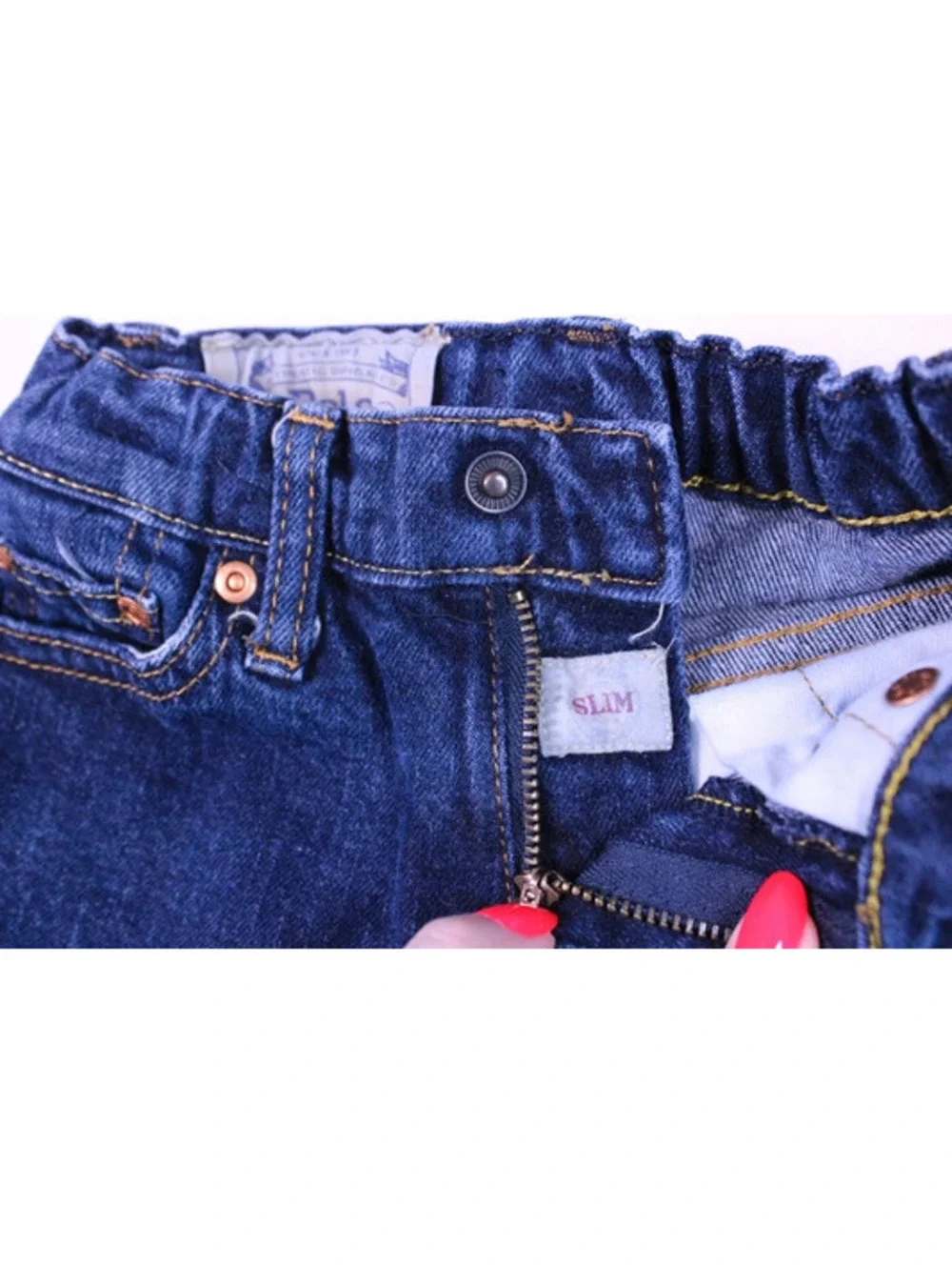 Polo Ralph Lauren Kids Distressed Slim Jeans 4T Dark Wash
